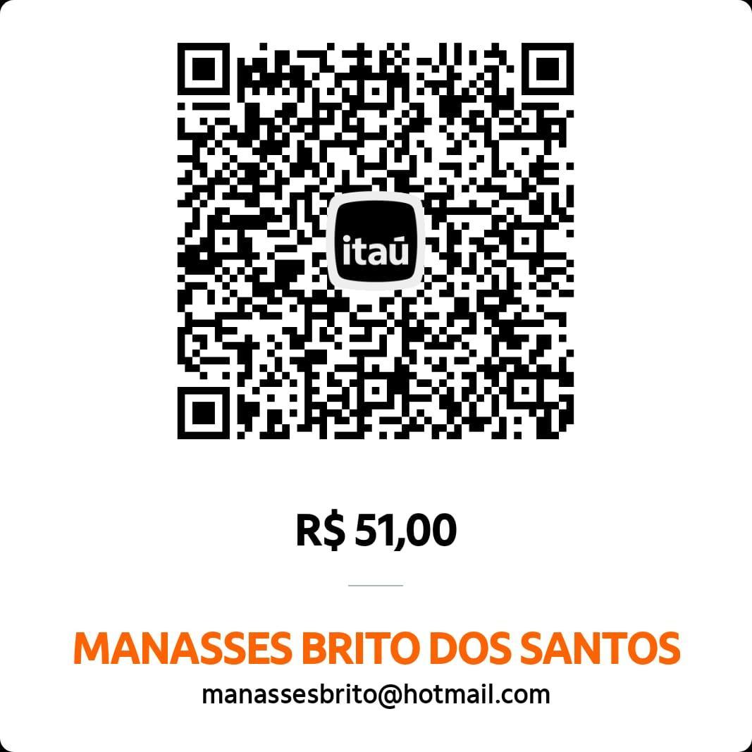 QR Code Pix Itaú de Manasses Brito dos Santos