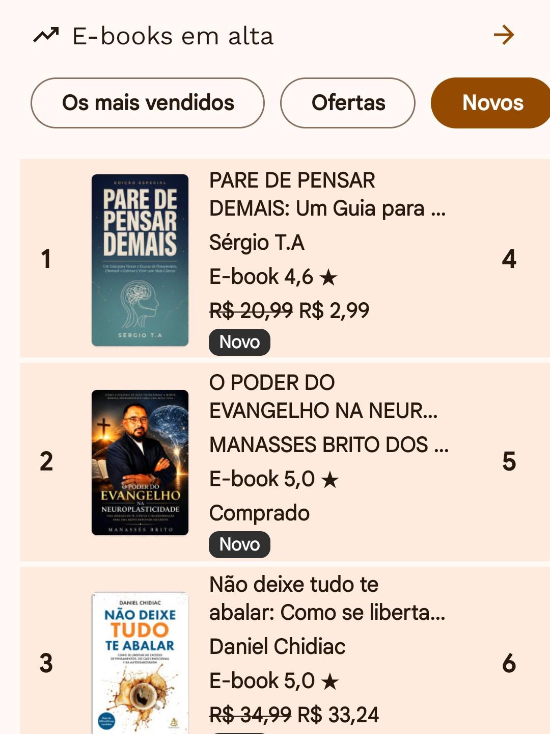 2º lugar em E-books em alta - Novos
