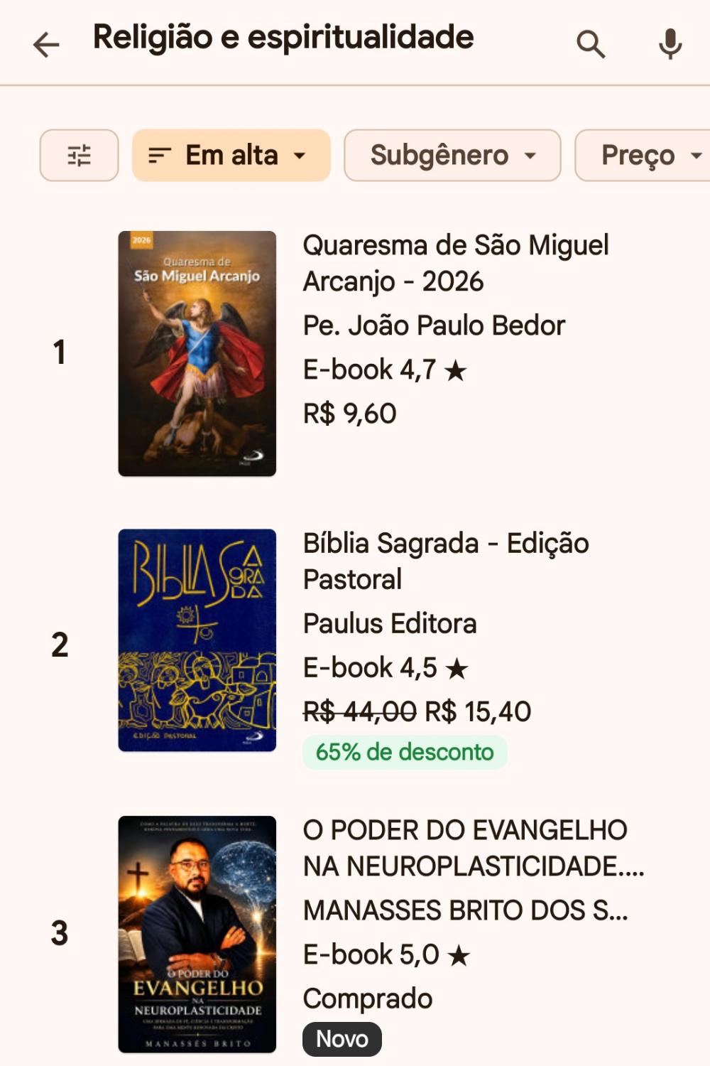 3º lugar em Religião e espiritualidade Em alta